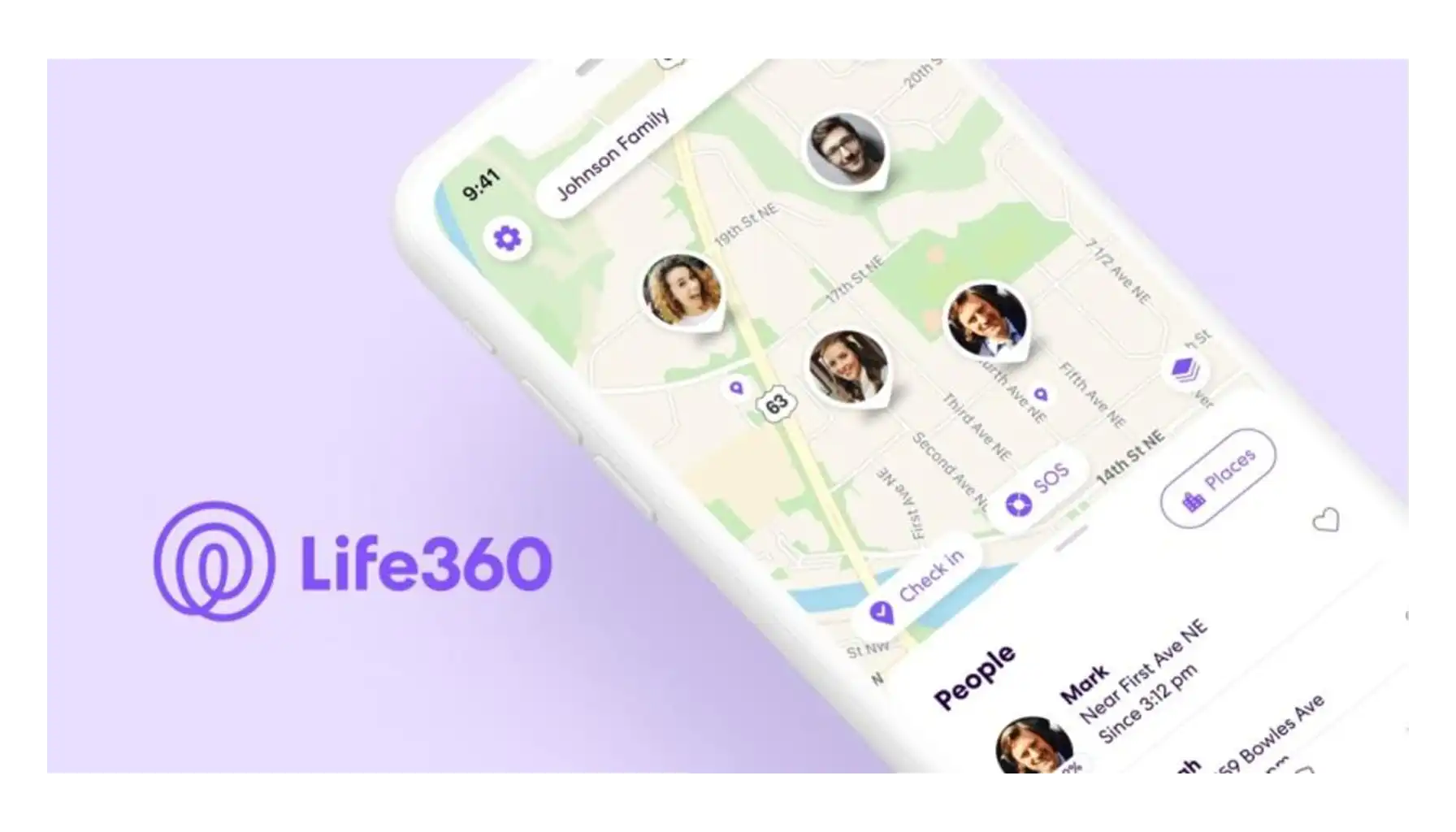 screenshot of the start page of the Life 360 app