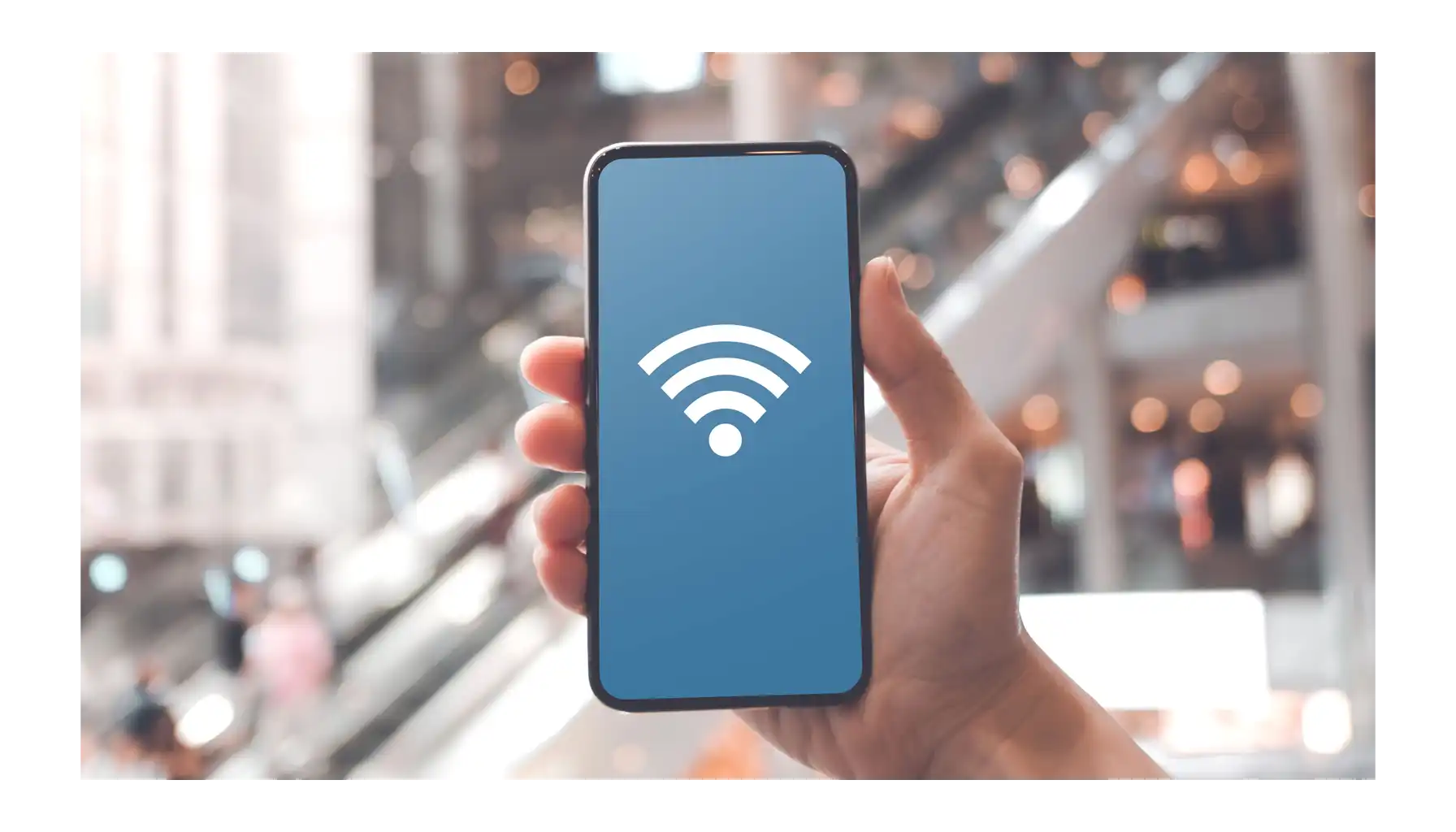 wifi icon with an exclamation mark on the phone screen