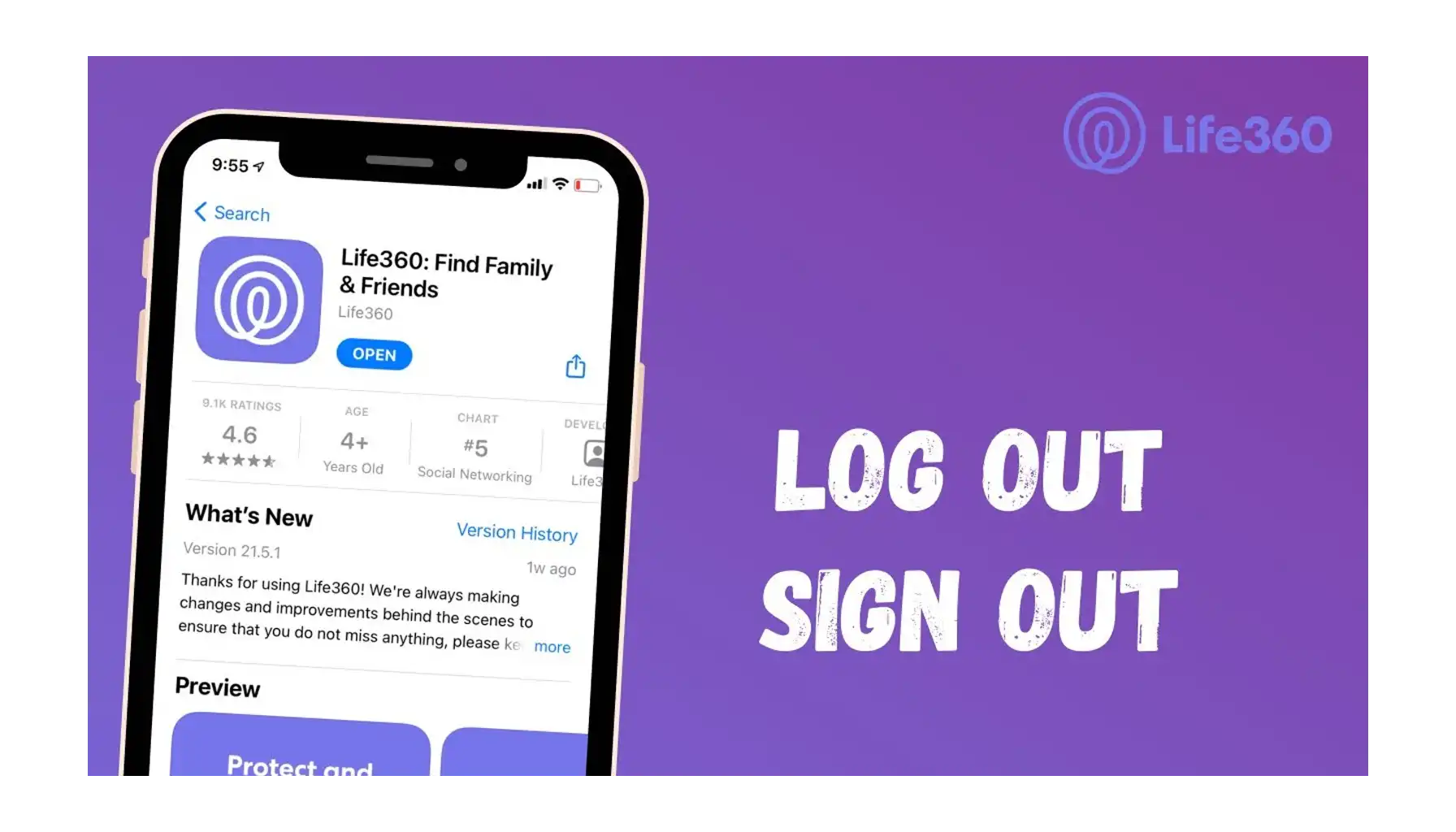 screenshot of log in option in life360