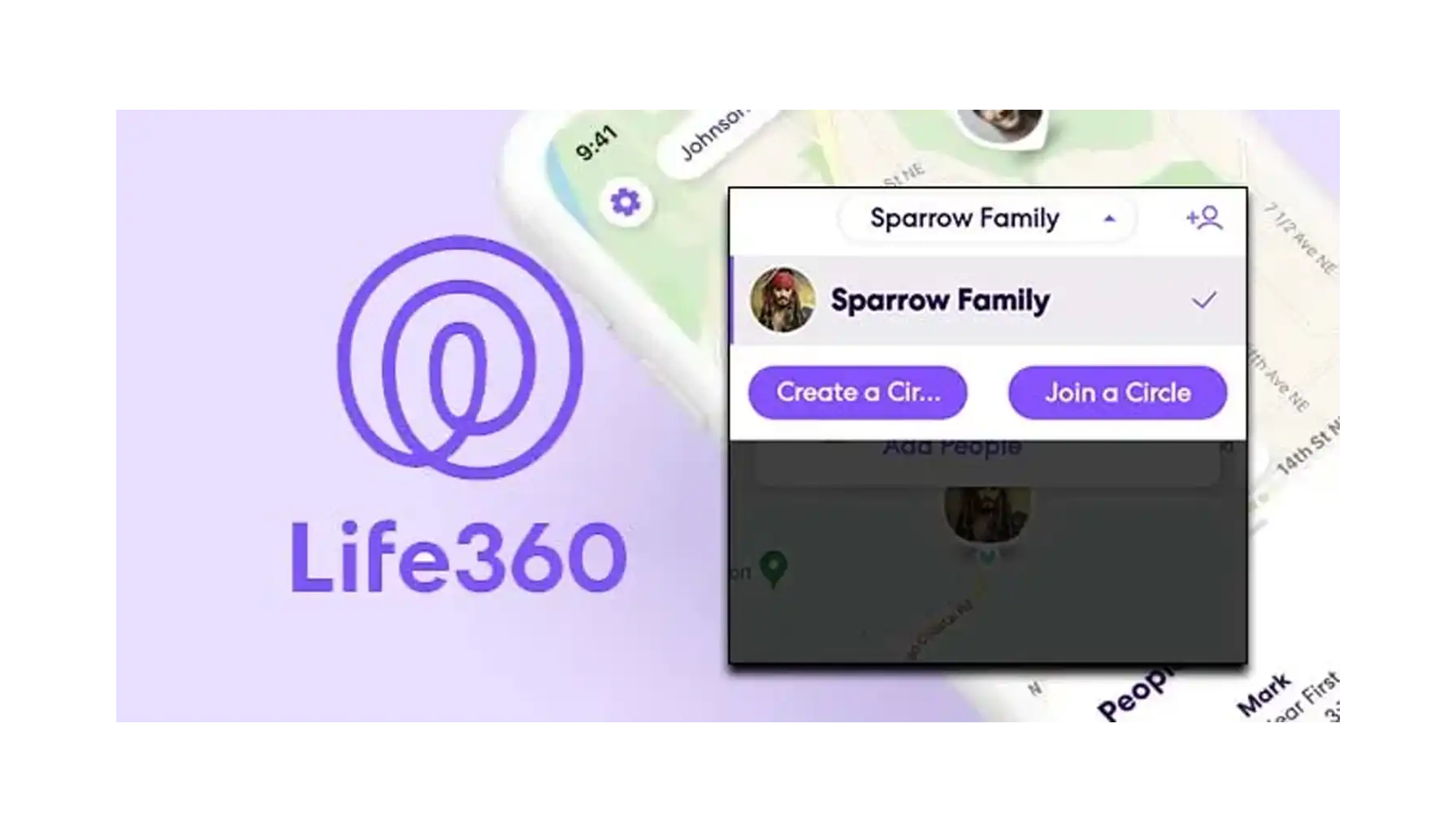 A screenshot of the circle in the Life 360 app