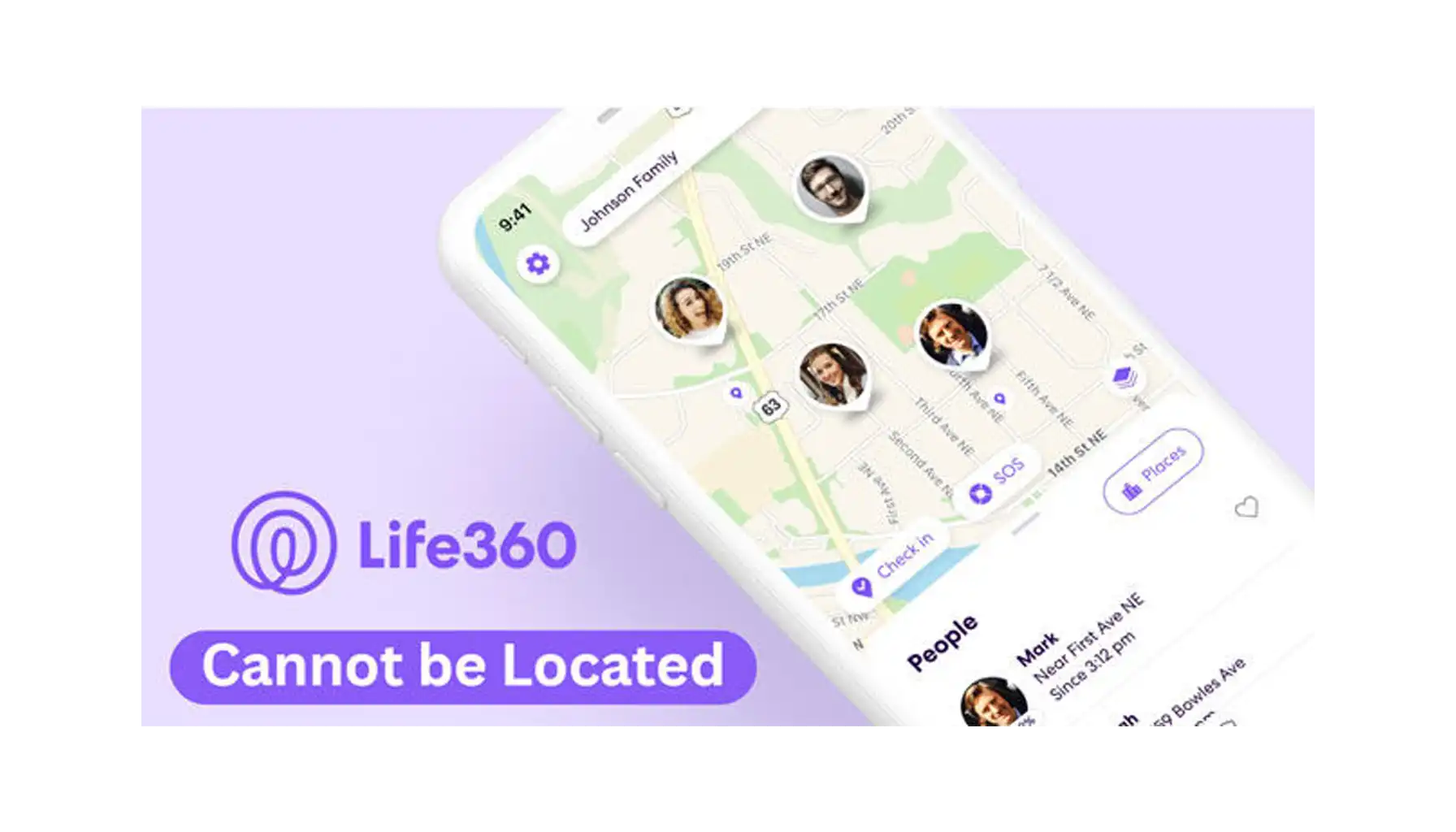 screenshots with the settings from the app Life 360