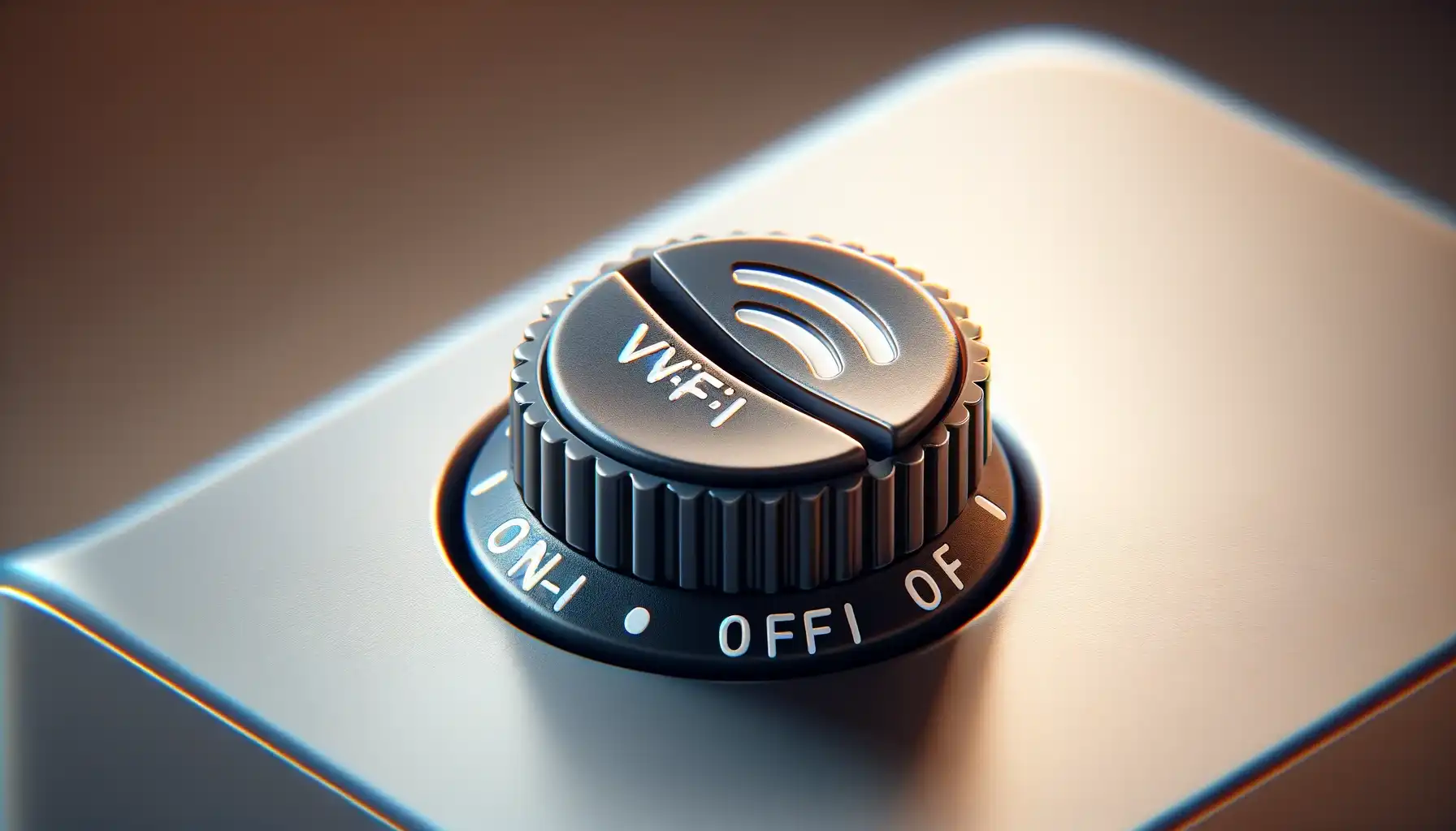 Close-up of the slider button that turns Wi-Fi on/off