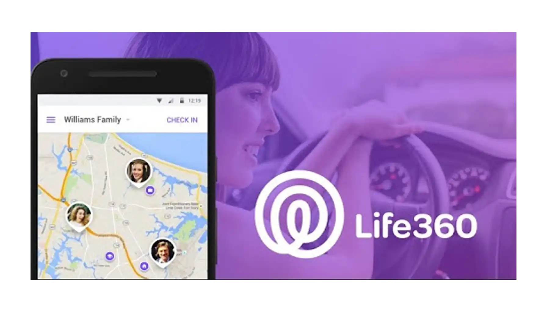 A screenshot from the start screen of Life 360 saying "Get Started"