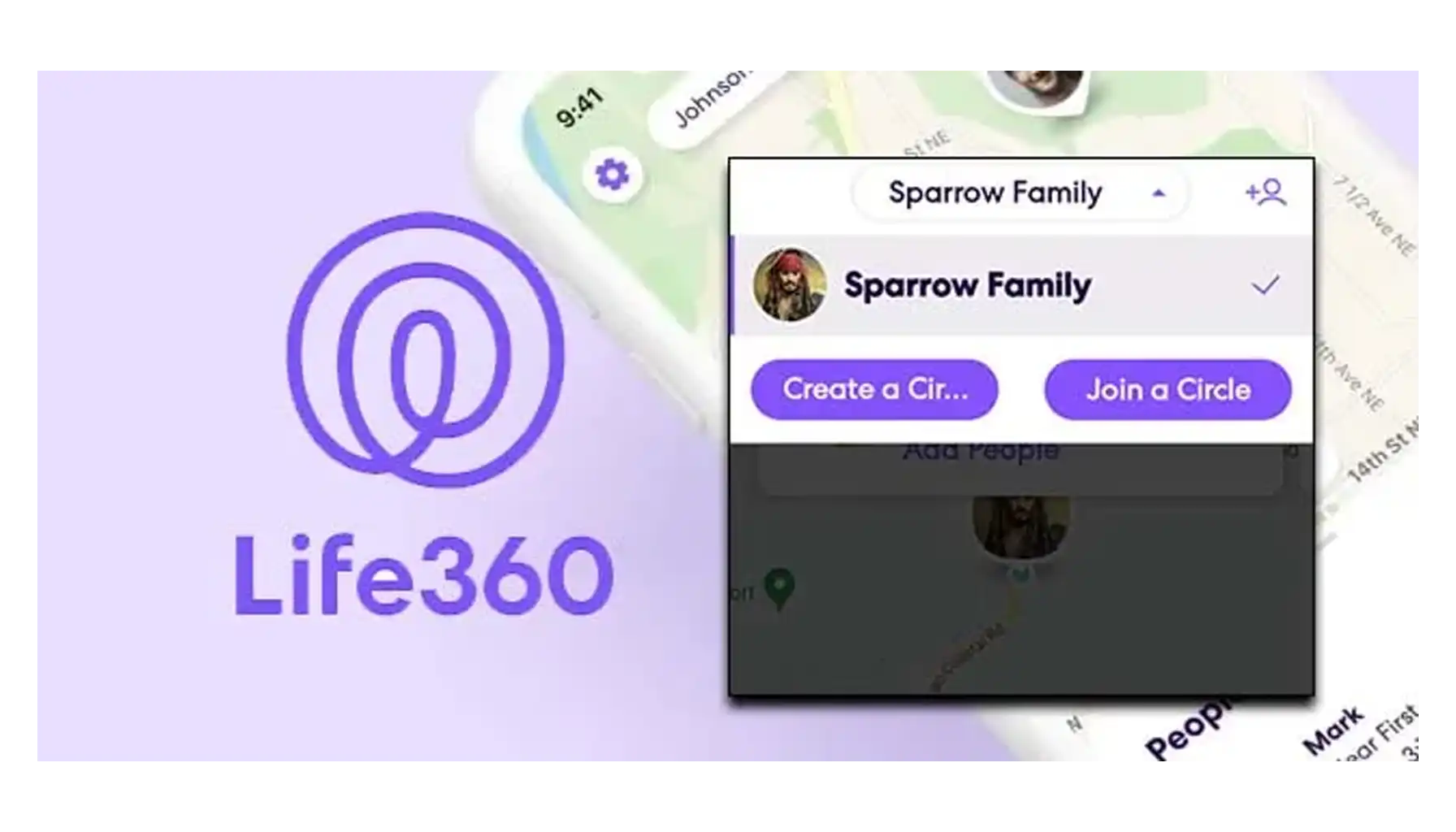 Screenshot of the Circle Creation Screen in app Life 360