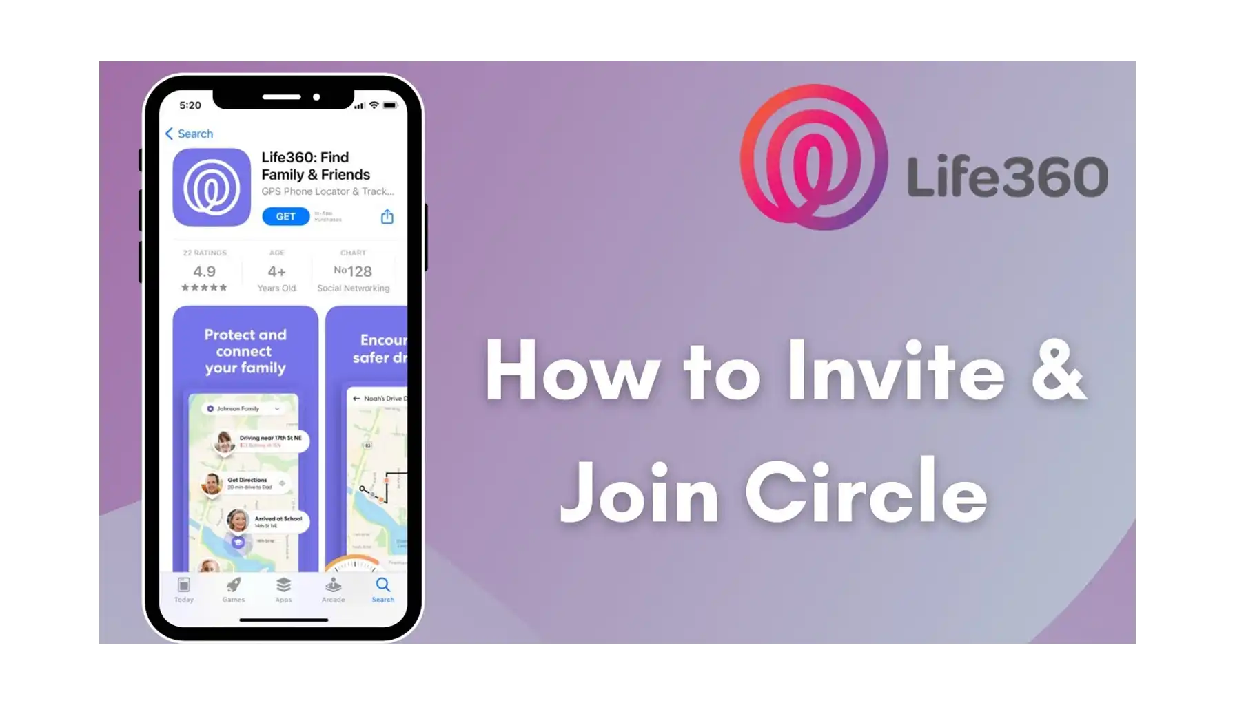 screenshot of the code entry screen for joining the Circle in Life360